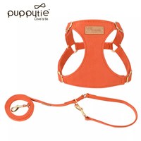 puppytie 胸背+牽繩組 純色系列 活力橙 (防止暴衝|穿戴舒適)