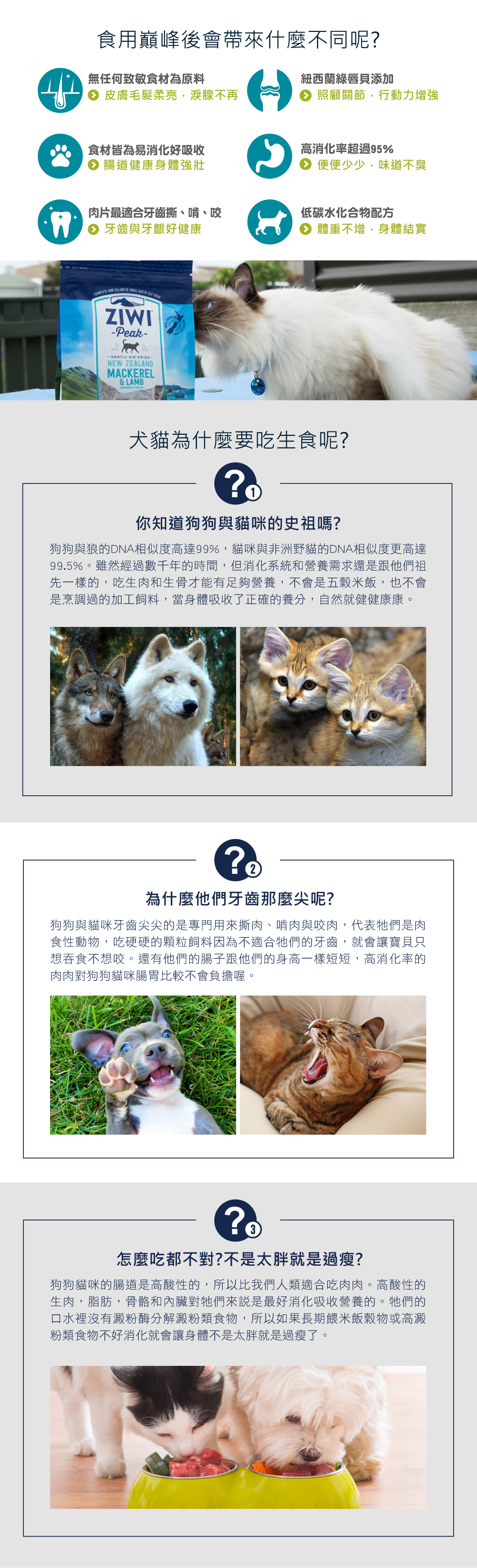ZIWI巔峰經典系列貓糧說明頁